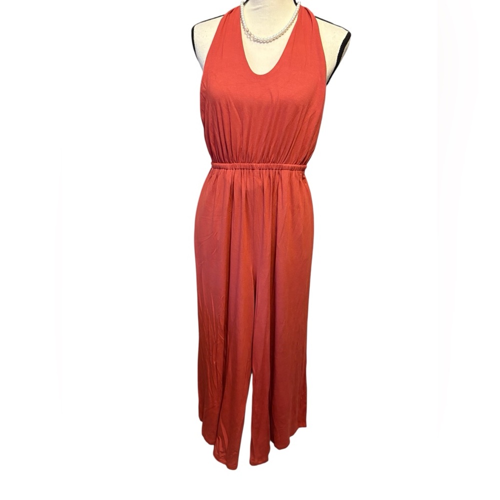 NWT Old Navy petite halter jumpsuit rust color sz S